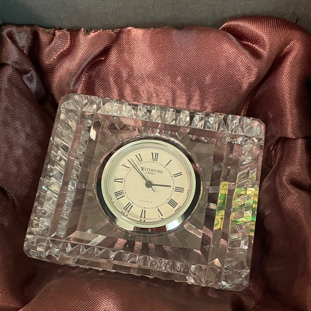 Waterford Crystal Clock with White Dial